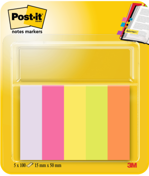 INDEXFANER POST-IT NOTES MARKERS 670/5 15X50 MM M/5 BL.