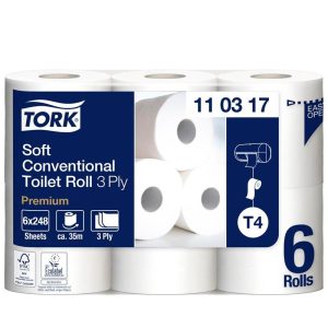 TOILETPAPIR TORK PREMIUM T4 3-LAGS SOFT  42 RL/KRT 110317
