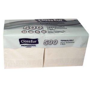 SERVIETTER 33X33CM 1-LAGS HVID PK A 500STK