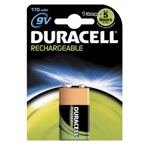 BATTERI DURACELL GENOPLADELIG 9V 170MAH 1STK/PAK
