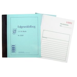 FØLGESEDDELBOG 2060 108X150 MM