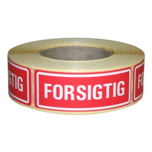 ETIKETTER FORSIGTIG 24X66MM 500 STK/RL