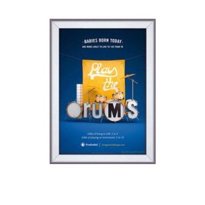 KLAPRAMME T/VÆG A4 PLAKATFORMAT 32MM ALU/SØLV