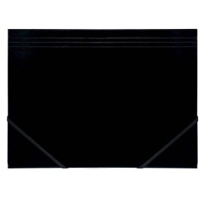 KARTONMAPPE C4 M/3 KLAPPER ELASTIK SORT 