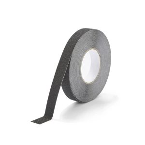 Skridsikker tape duraline® grip 25 mmSmal skridsikker tape til brug indendørs og på udendørs arealer under halvtag og udhæng. Standard, 60 grit kornstørrelse.