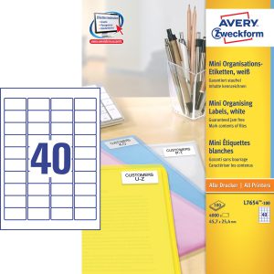 ETIKET LASER L7654-100 MINI ADRESSE 45.7X25.4 MM M/4000