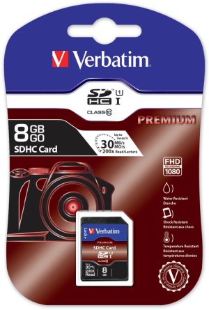 SD KORT VERBATIM 8 GB (SDHC) 43961 PRO CLASS 10