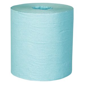 AFTØRRINGSPAPIR MIDIRULLE BLÅ 300 MTR. 1 LAGS M/HYLSE