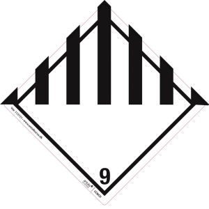 FAREETIKET KLASSE 9 HVID/SORT 100X100MM 250 STK