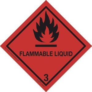 FAREETIKET KLASSE 3 RØD/SORT 100X100MM ADR 250 STK