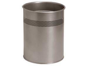 PAPIRKURV TWIN 15 L METAL SØLV