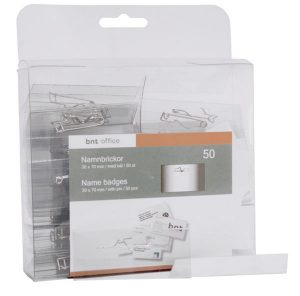 NAVNESKILTE 30X70 MM PLAST M/SIKKERHEDSNÅL 724000 50 STK