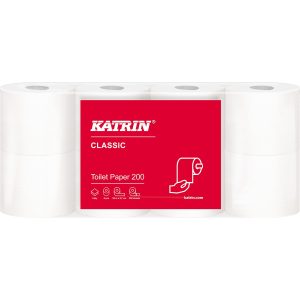 TOILETPAPIR KATRIN CLASSIC 200 2LAG 25 MTR. HVID 64 RL 181402