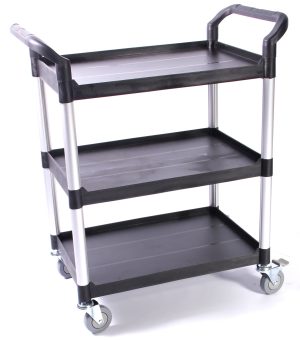 BORDVOGN LILLE M/3 HYLDER SORT FIBERPLAST M/ALU BEN