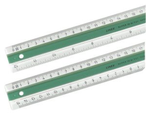 LINEAL LINEX 40 CM SUPER S40MM KLAR/GRØN M/GUMMIRIBBE