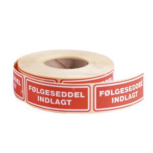 ETIKETTER "FØLGESEDDEL INDLAGT 24X64,6MM 500 STK