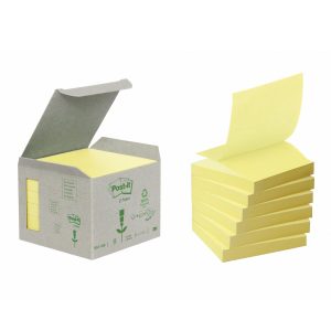 POST-IT BLOK MILJØ 76X76MM Z-FOLD GUL R330-1B  6BLK/PAK