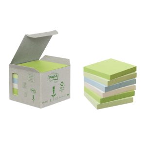 POST-IT NOTES MILJØ 76X76MM ASS. FARVER 6BLK/PAK