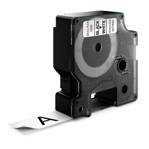 LABELTAPE DYMO D1 19MM SORT PÅ HVID NYLON FLEX