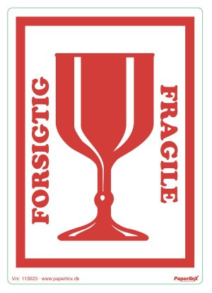 ETIKETTER FORSIGTIG 150X210MM 250 STK