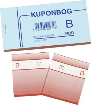 KUPONBOG 2271 130X70 MM RØD