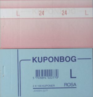 KUPONBØGER ROSA 2X1-100 130X70MM
