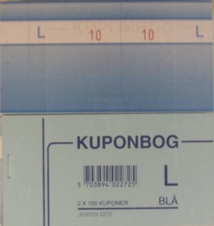 KUPONBOG 2272 130X70 MM BLÅ