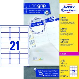 ETIKET LASER L7160-100 ADRESSE 63.5X38.1 MM M/2100 STK