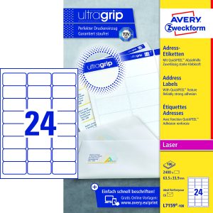 ETIKET LASER L7159-100 ADRESSE 63.5X33.9 MM M/2400 STK