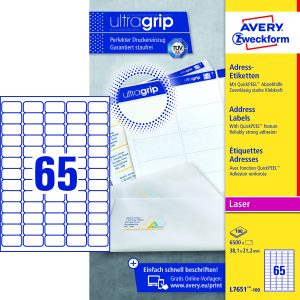 ETIKET LASER L7651-100 MINI- ADRESSE 38.1X21.2 MM M/1625