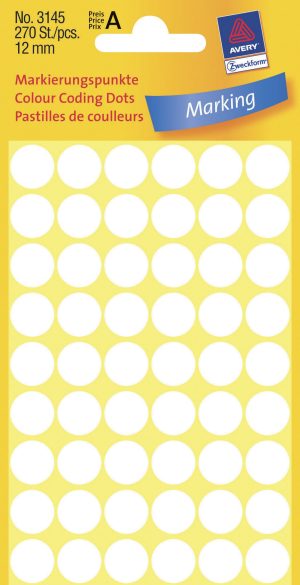 ETIKETTER Ø12MM - HVID