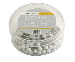 KORTNÅLE 4MMX20MM HVID 100 STK/PK