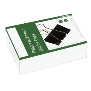 PAPIRKLEMME FOLDBACK 19 MM KLEMME I LAKERET STÅL 744210