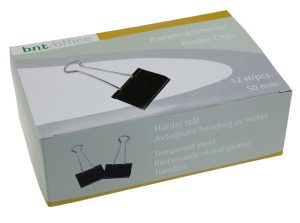 PAPIRKLEMME FOLDBACK 50 MM LAKERET STÅL 744510