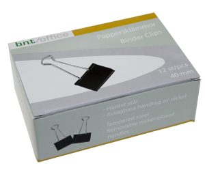 PAPIRKLEMME FOLDBACK 41 MM LAKERET STÅL 744410