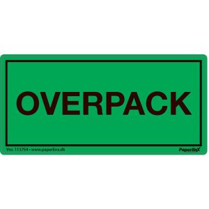 FAREETIKET OVERPACK GRØN/SORT 50X100MM 250STK.