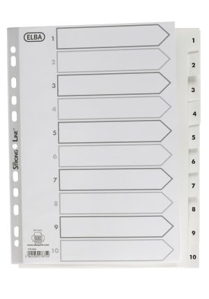 REGISTER A4 1-10 ELBA PP HVID STRONGLINE M/FORBLAD REGISTER A4 1-10 ELBA PP HVID STRONGLINE M/FORBLAD