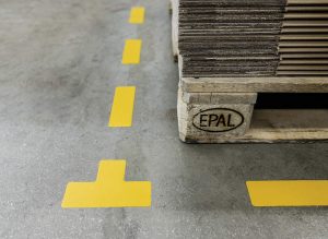 GULVMARKERING "T-FORM" GUL 100X0,7x150MM 10 STK.