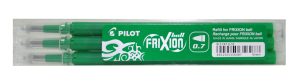 REFILLL PILOT FRIXION GRØN 'M' 0,7MM 3 STK/PK