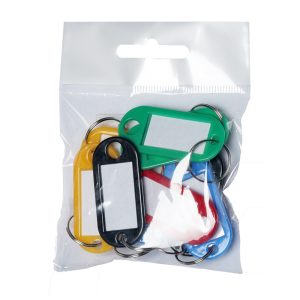 NØGLEVEDHÆNG PLAST M/METALRING ASS. FARVER