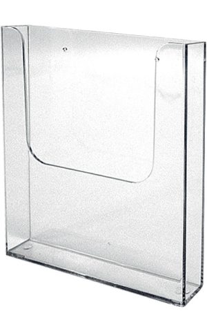 BROCHUREHOLDER A4 VÆG GLASKLAR SPRØJTESTØBT AKRYL