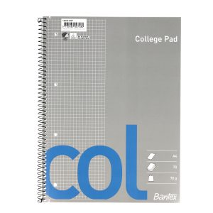 KOLLEGIEBLOK A4 KVAD M/MARGIN M/HULLER