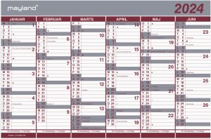 KARTONKALENDER DOBBELT  2024 24 0630 00 44X29CM