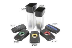 AFFALDSBEHOLDER GEO 55LTR 29X49X61CM PLAST M/METALFINISH