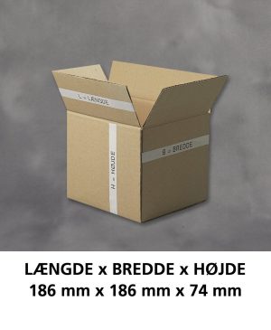 PAPKASSE 186X186X74 MM 4MM INKL. BIDRAG DPA KR. 0,19