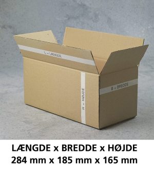 PAPKASSE 284X185X165MM 4MM INKL. BIDRAG DPA KR.0,30