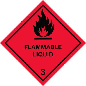 ETIKETTER FARVEKLASSE 3 "FLAMM ABLE LIQUID" 100X100 MM 250 ST