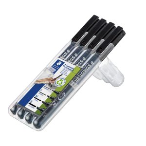 MARKER STAEDTLER LUMOCOLOR SORT PERMANENT 4 TYKKELSER