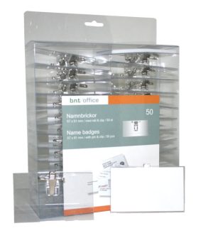 NAVNESKILTE 57X91MM 724600 CLIP- & SIKKERHEDSNÅL 50 STK