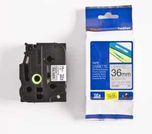 PRÆGETAPE BROTHER 36MM SORT/ SØLV (MAT) TZ M961